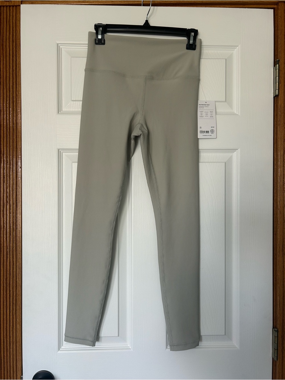 Athleta Elation Ribbed Leggings in Light Bone (cream).